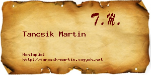 Tancsik Martin névjegykártya