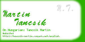 martin tancsik business card